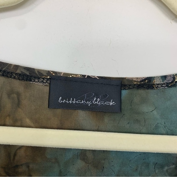 Y2K Brittany Black Mixed Media Animal Print Shirt Size Small - Picture 2 of 8